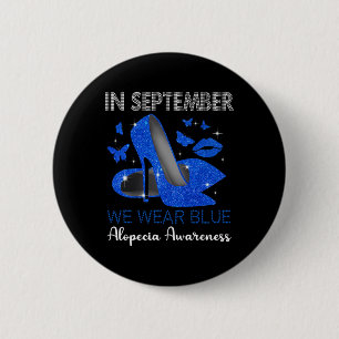 In September Wear Blue High Heels Alopecia Awarene 6 Cm Round Badge