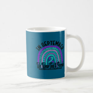 In September Wear Teal And Purple Rainbow Suicide Coffee Mug