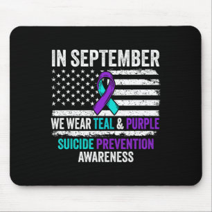 In September Wear Teal Purple Suicide Prevention A Mouse Mat