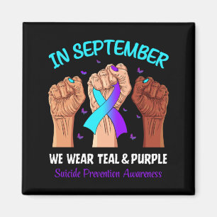 In September Wear Teal Purple Tape For Prevention Magnet