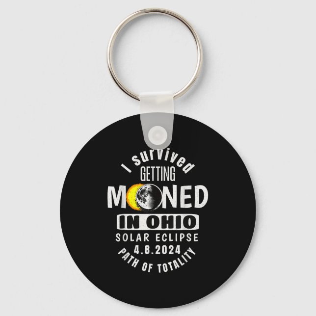 In Shirt Survived Getting Mooned Ohio Solar Key Ring (Front)
