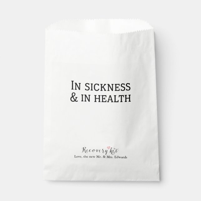 In Sickness and In Health Recovery Kit Favour Bags (Front)