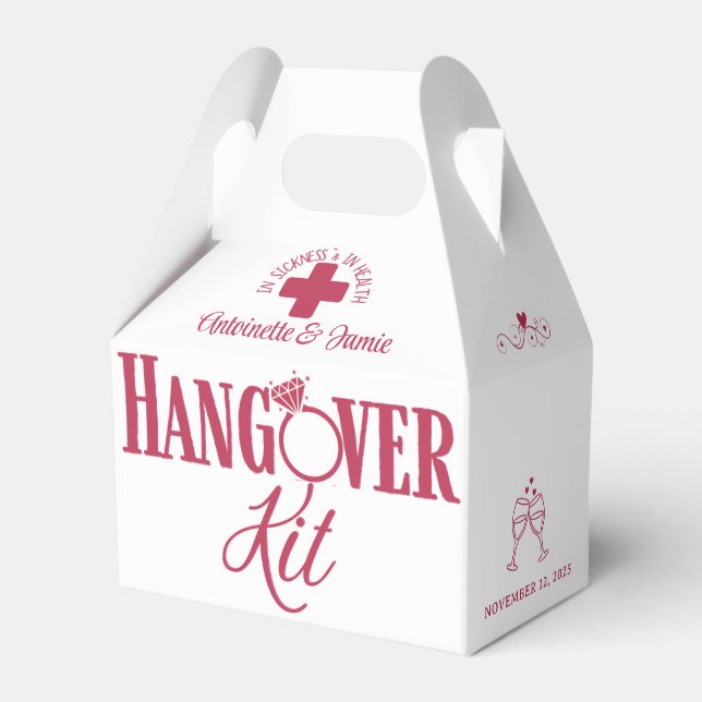 In Sickness & Health Wedding Hangover Kit Favour Favour Box (Front Side)