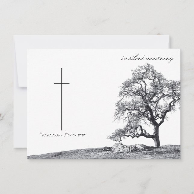 In silent mourning - tree on meadow (Front)