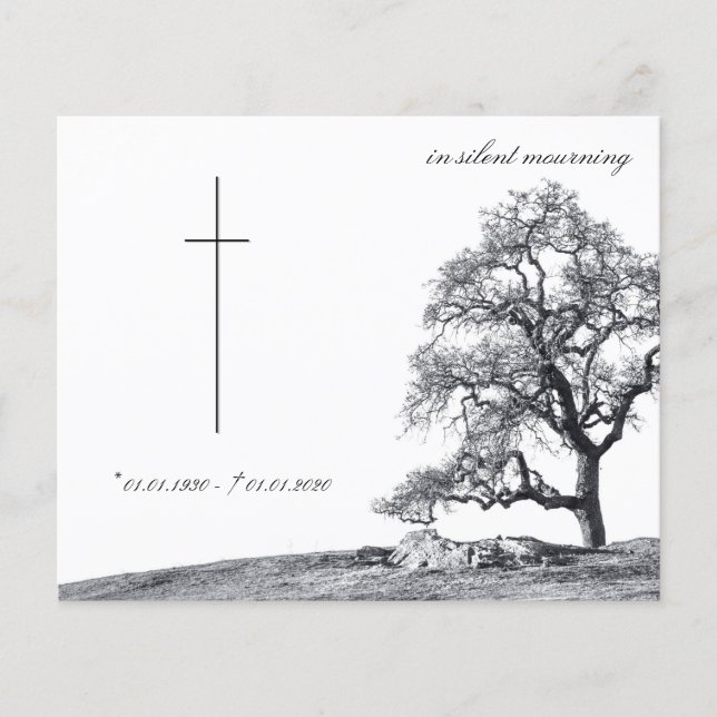 In silent mourning - tree on meadow (Front)