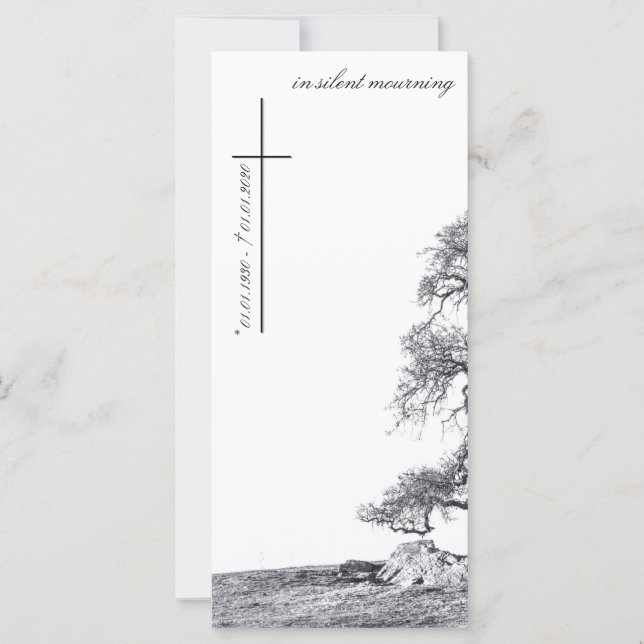 In silent mourning - tree on meadow (Front)