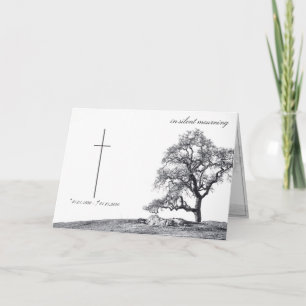 In silent mourning - tree on meadow card