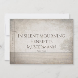 In silent mourning - tree on meadow vintage