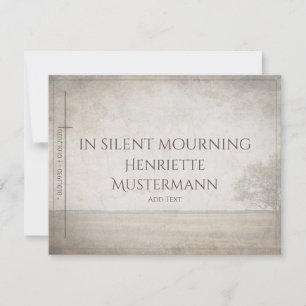 In silent mourning - tree on meadow vintage