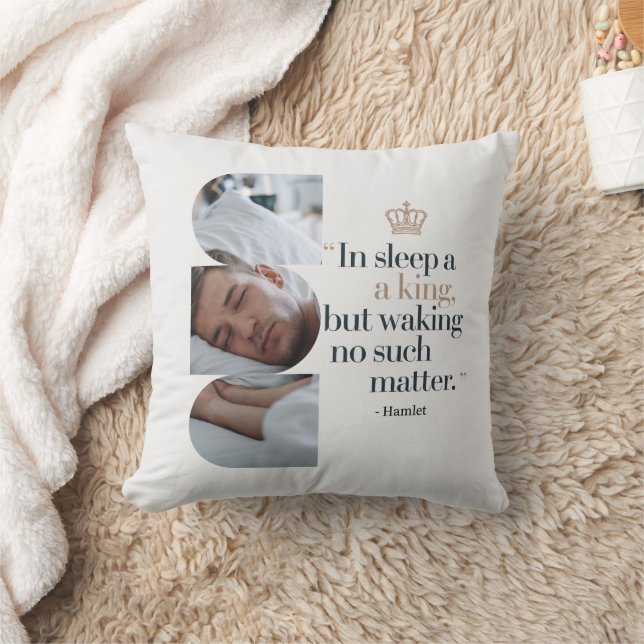 “In Sleep a King” Modern Minimalist Shakespeare Th Cushion (Blanket)