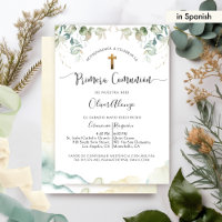 In Spanish, Elegant Greenery First Communion