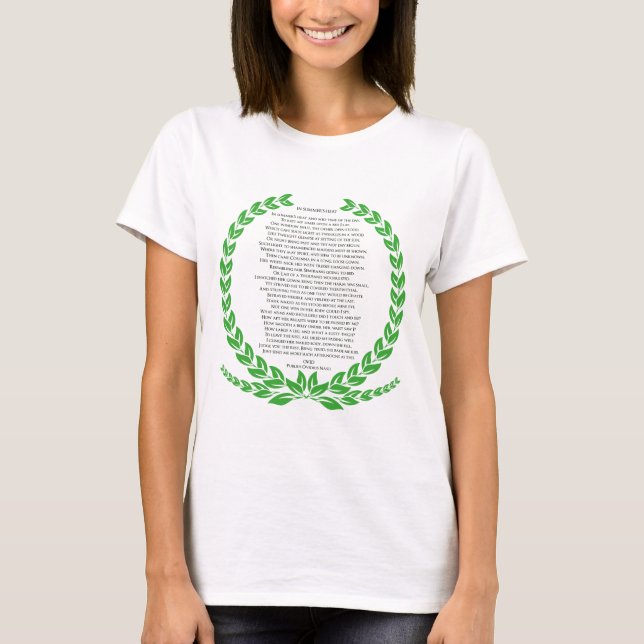 In Summer Heat Ancient Roman poet Ovid verses T-Shirt (Front)