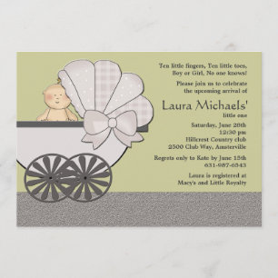In Suspense (You Pick Background Colour)Baby Showe Invitation