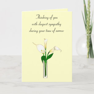 In Sympathy with Calla Lilies from Us Card
