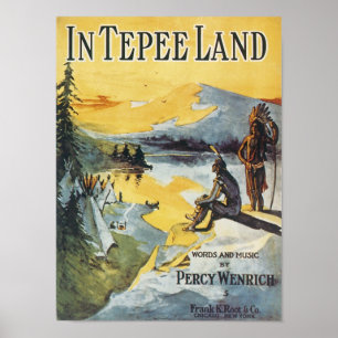 In Tepee Land Vintage Songbook Cover Poster