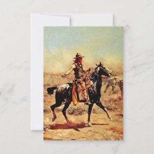 “In the Alkali” Western Art by Charles M Russell Thank You Card
