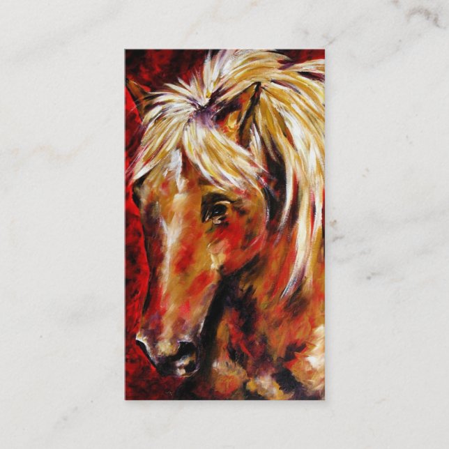 In The August Wind (Palomino Horse) Business Cards (Front)