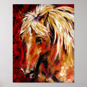 In The August Wind (Palomino Horse) Fine Art Print