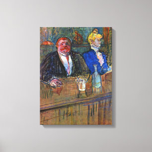In The Bar by Toulouse Lautrec, Vintage Fine Art Canvas Print