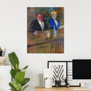 In The Bar by Toulouse Lautrec, Vintage Fine Art Poster