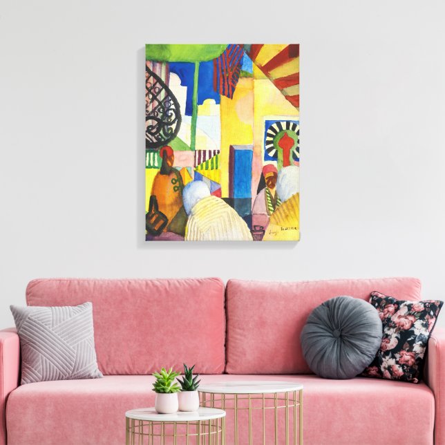 In the Bazaar | Auguste Macke | Canvas Print (Insitu(LivingRoom))