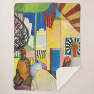 In the Bazaar   Auguste Macke   Sherpa Blanket