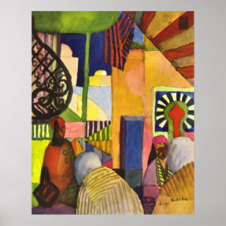 In the bazaar by August Macke Poster