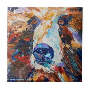 "In the Bear's Gaze" Ceramic Tile