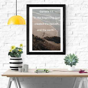 In The Beginning Genesis Creation Ocean Poster