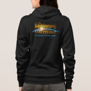 In The Beginning GOD Created Christian Faith Verse Hoodie
