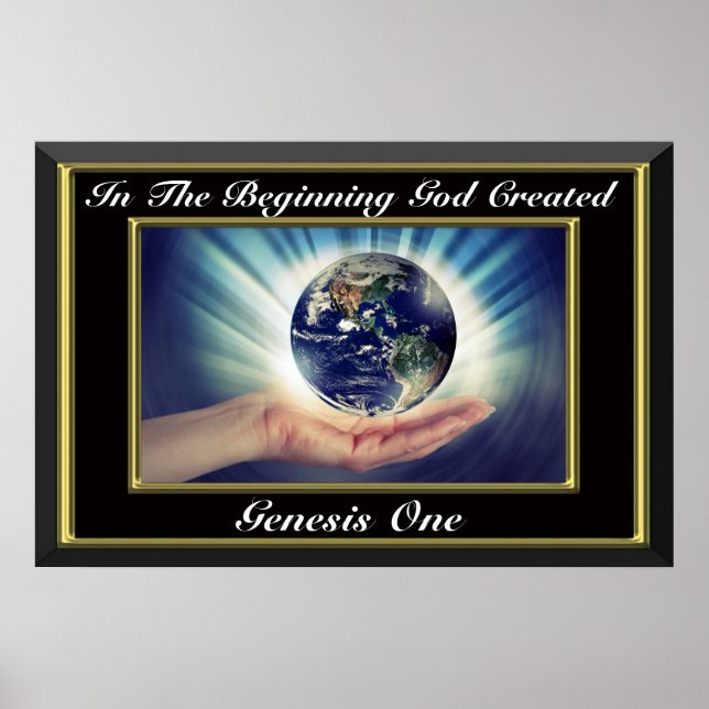 In the beginning God created Genesis 1 Planet Poster (Front)