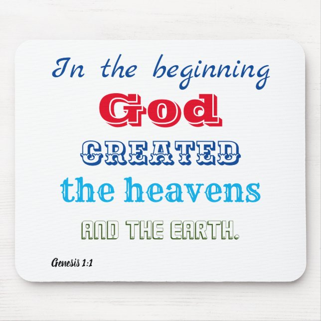 In the Beginning God Created Mouse Mat (Front)