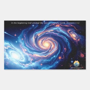 In the Beginning, God & Creation Verse Rectangular Sticker