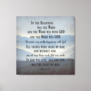 In the Beginning KJV Bible Verse Canvas Print