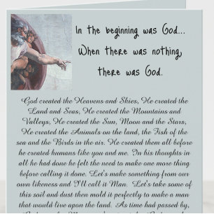 In the beginning was God Card