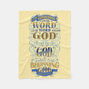 In the Beginning Was the Word Fleece Blanket