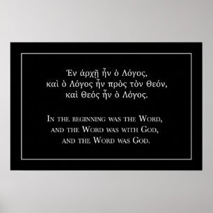 In the beginning was the Word (Greek and English) Poster