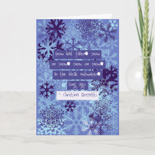 In the Bleak Midwinter Snowflakes Poetry  Card
