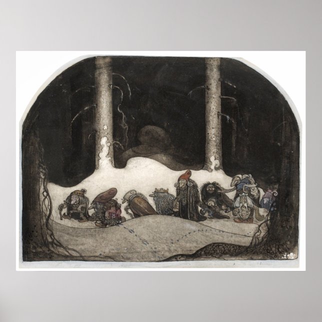 In the Christmas Night, 1913 by John Bauer Art Poster (Front)