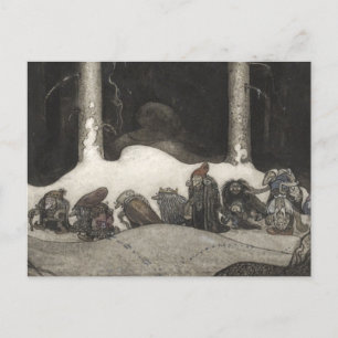 In the Christmas Night, 1913 by John Bauer Holiday Postcard