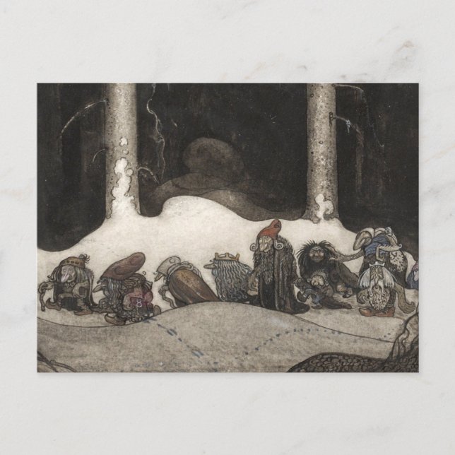 In the Christmas Night, 1913 by John Bauer Holiday Postcard (Front)