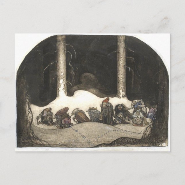 In The Christmas Night By John Bauer 1913 Postcard (Front)