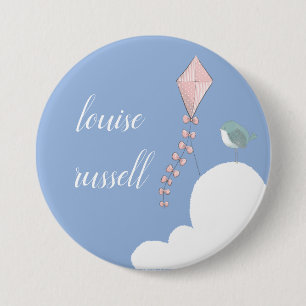 in the clouds baby shower 7.5 cm round badge