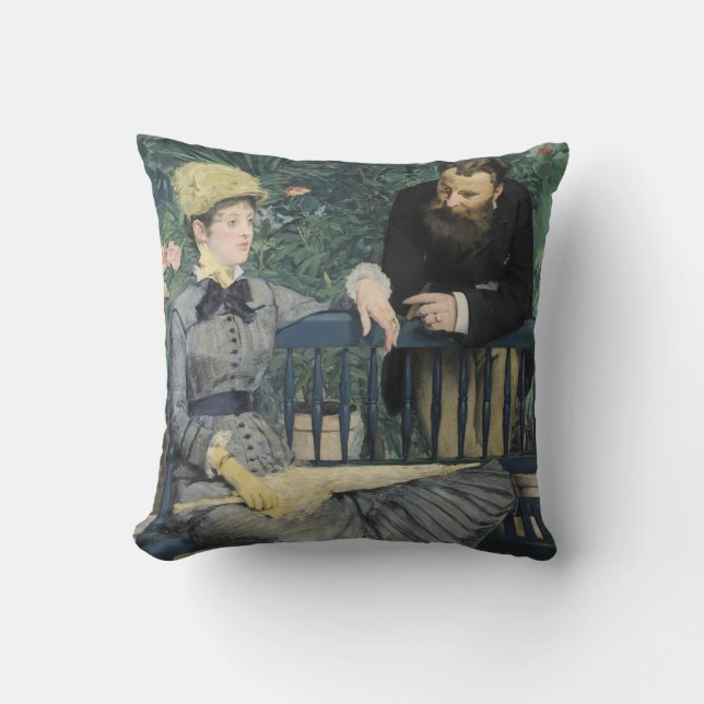 In the Conservatory Edouard Manet  Cushion (Front)