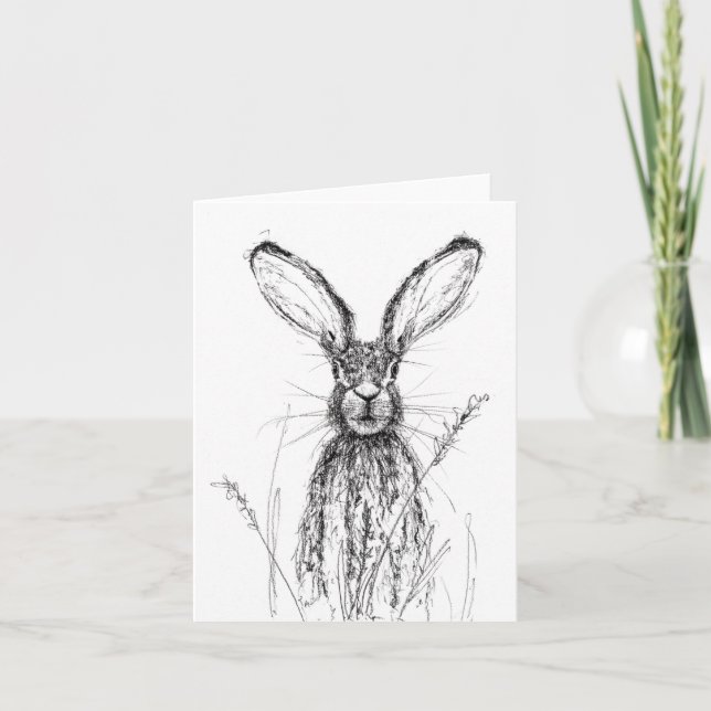 In The Cornfields - Hare Thank You Card (Front)