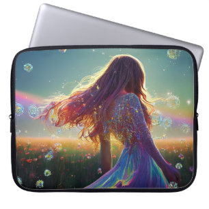 In the Crystal Fields Under the Starry Skies Laptop Sleeve