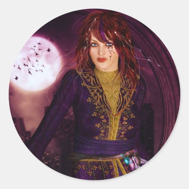 In the dark city classic round sticker (Front)