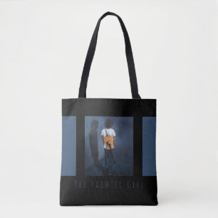 "In the Dark of Morning" blue and black tote bag