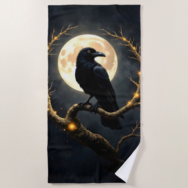 In the Darkness of the Night” – The Moon’s Silent  Beach Towel (Front)