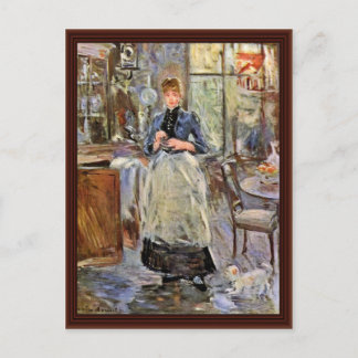 In The Dining Room By Morisot Berthe Postcard